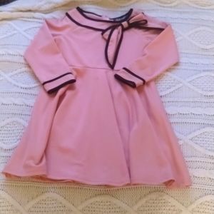 Pink girls mother daughter dress with bow size 130